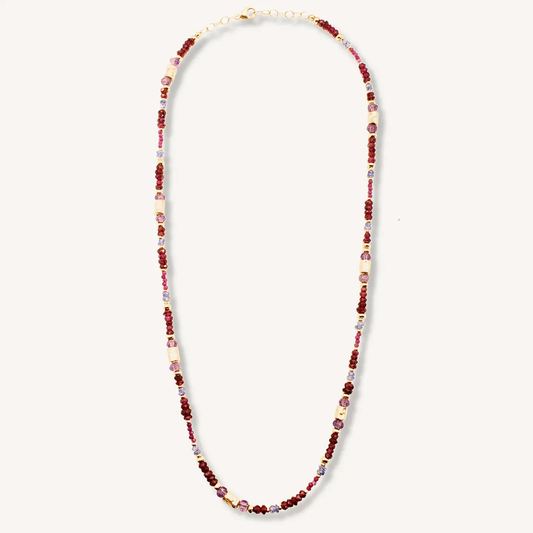 Handmade Amethyst Ruby Dusk Necklace