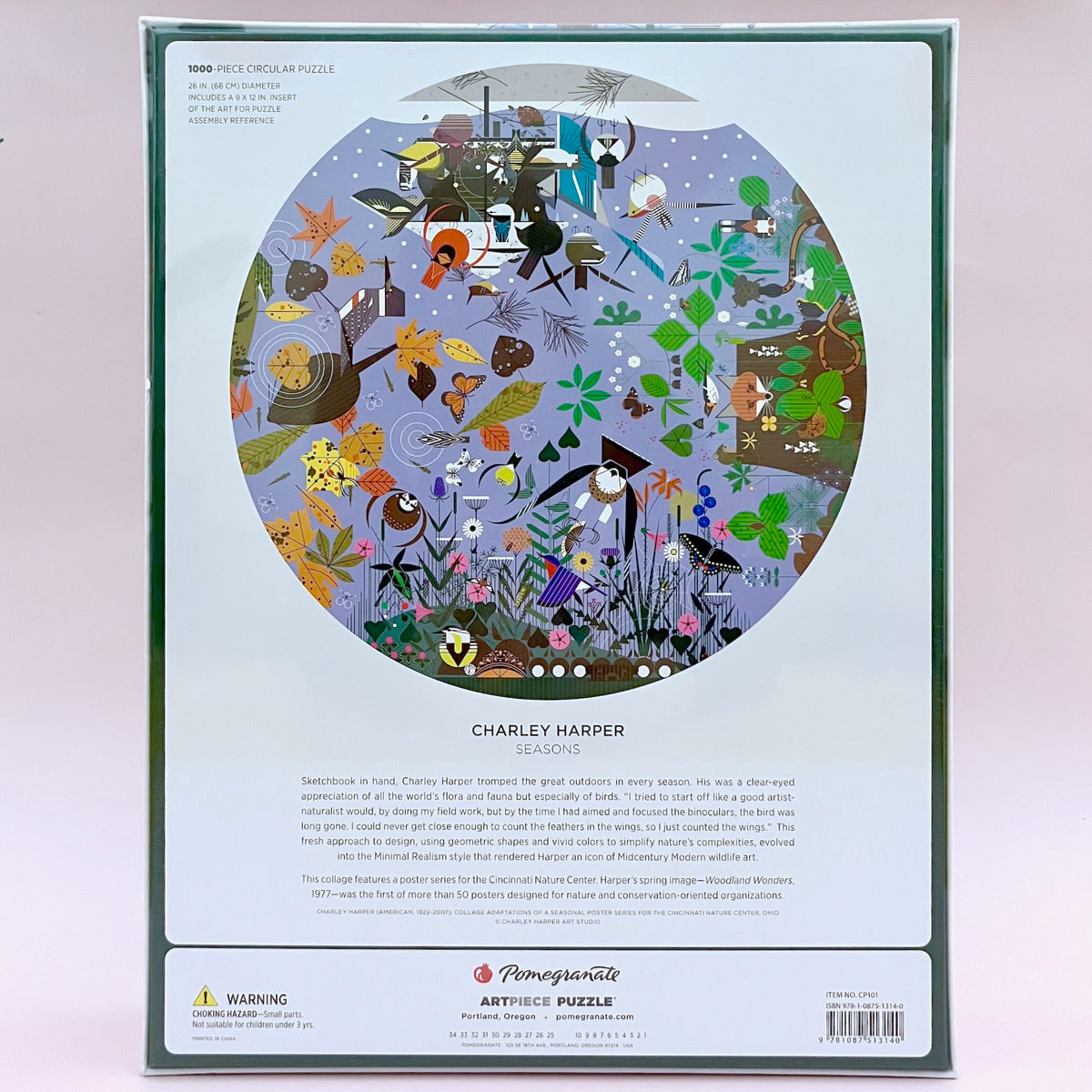 Charley Harper: Seasons 1000-Piece Circular Jigsaw Puzzle