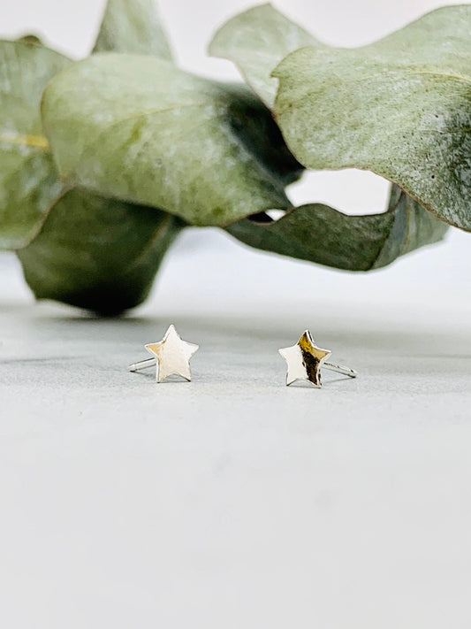 Star Stud Earrings, Sterling Silver