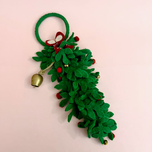Handmade Wool Felt Leaves & Berries Door Hanger