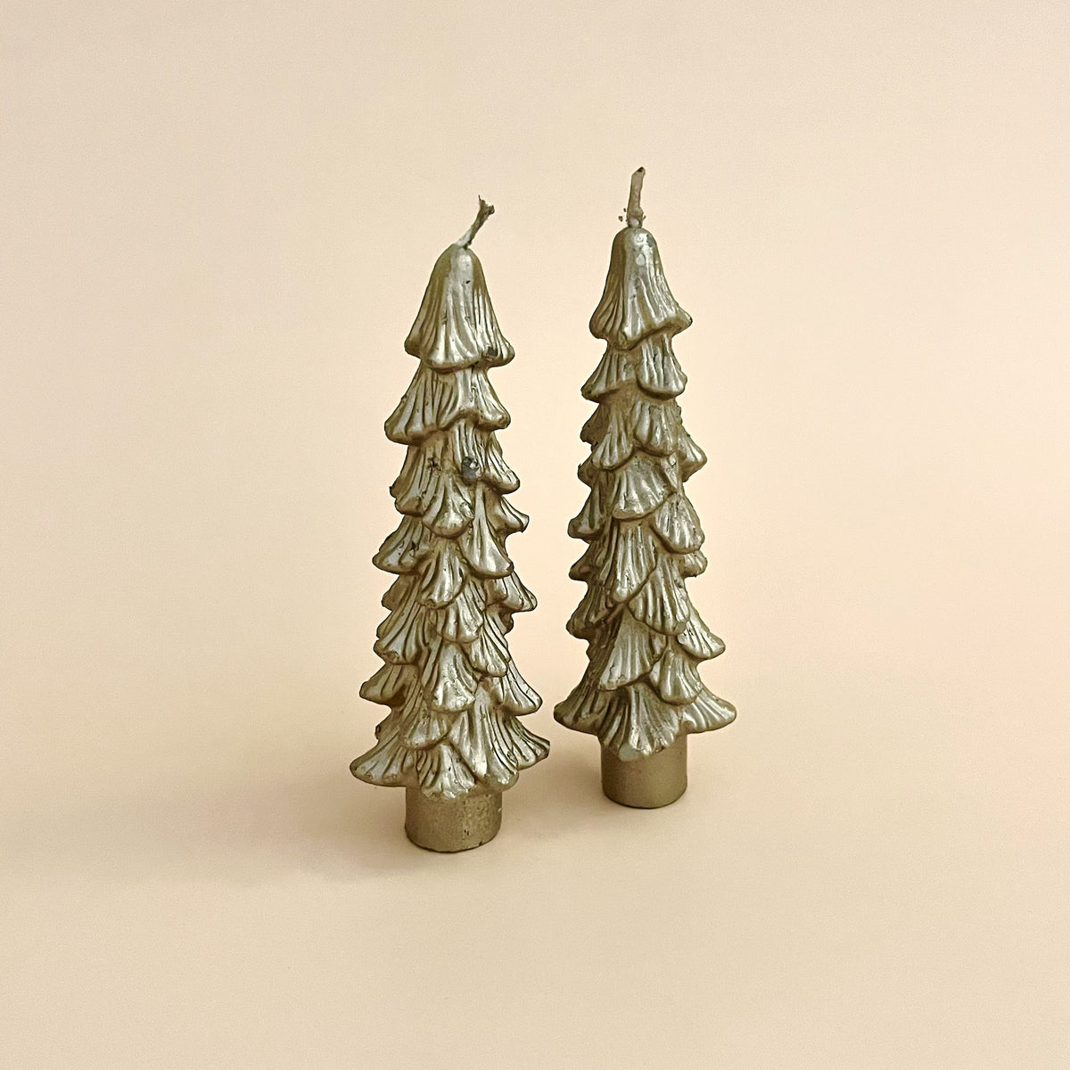 5"H Unscented Tree Shaped Taper Candles S/2