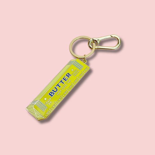 Butter Not Lose 'em Enamel Keychain