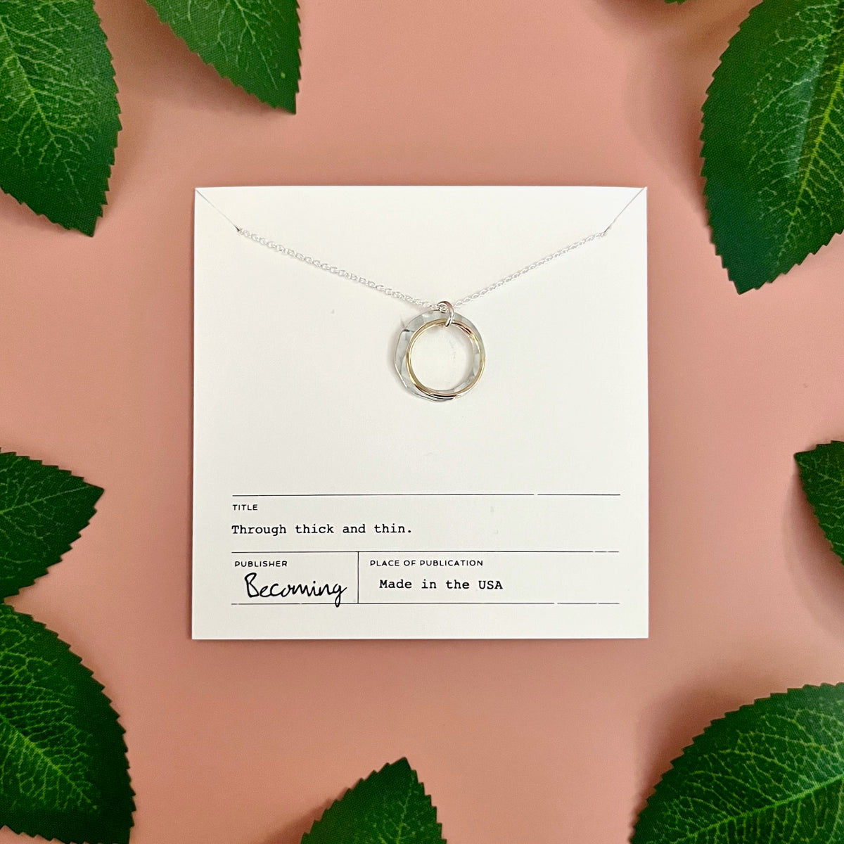 Through Thick & Thin Circles Necklace, mixed metals