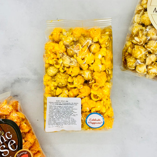 Small Bag of Just Pop In! Indy Style Caramel and Cheddar Popcorn