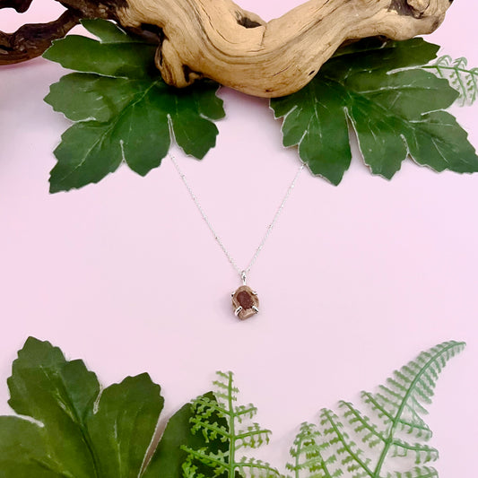Handmade Necklace with prong set Indiana Chert, 16" + 2"