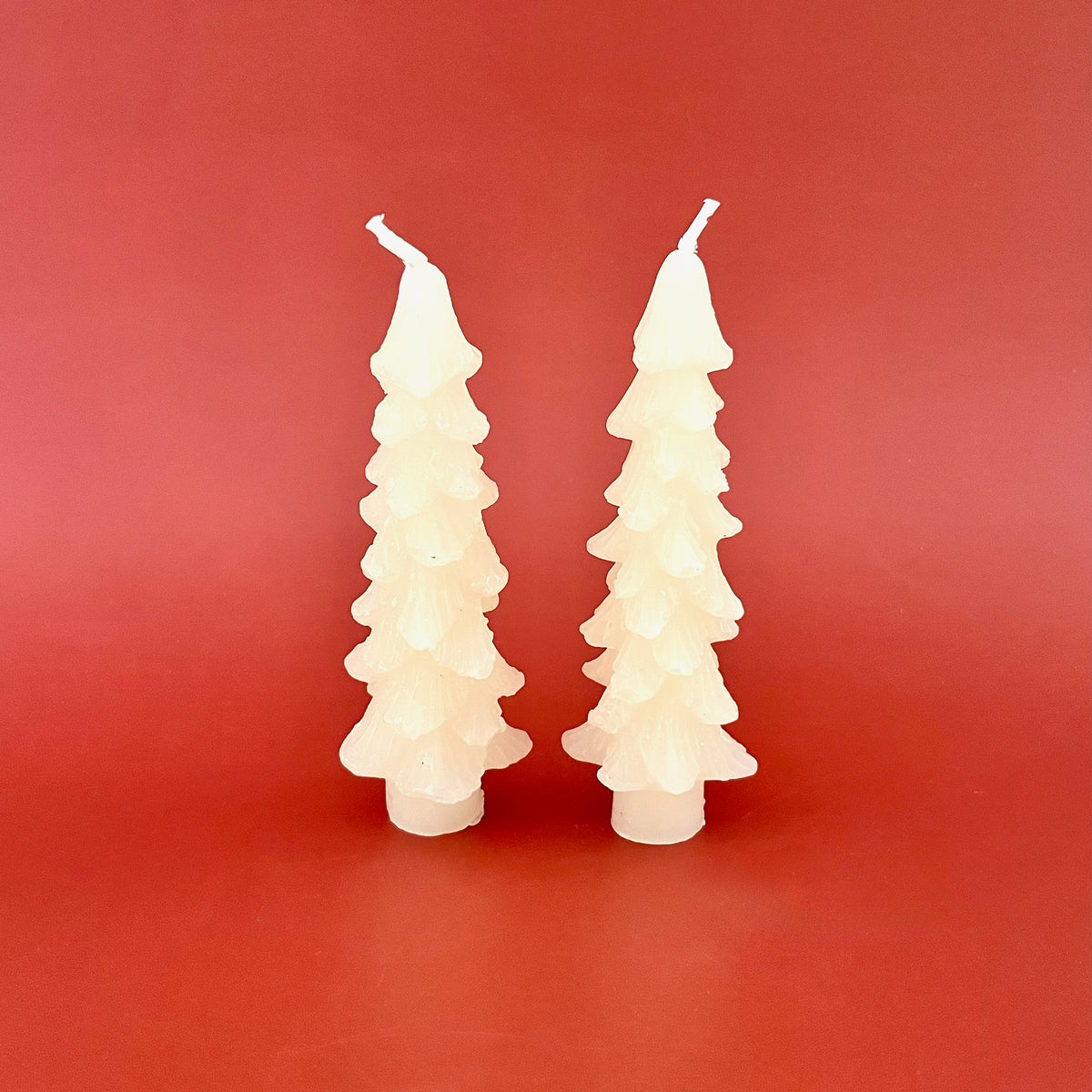 5"H Unscented Tree Shaped Taper Candles S/2