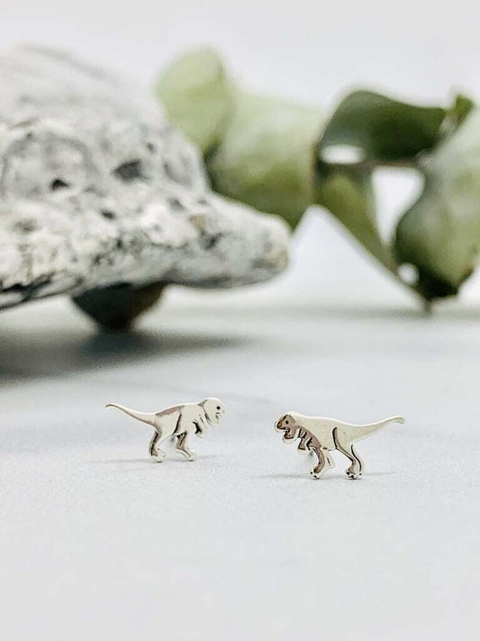 T Rex Stud Earrings, Sterling Silver